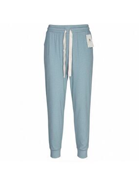 Well + Calm Ribbed Joggers Small Heather Blue Tencel Modal Lounge Pants NWT